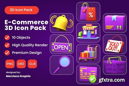 E-Commerce 3D Icon Pack 3PRLWJV