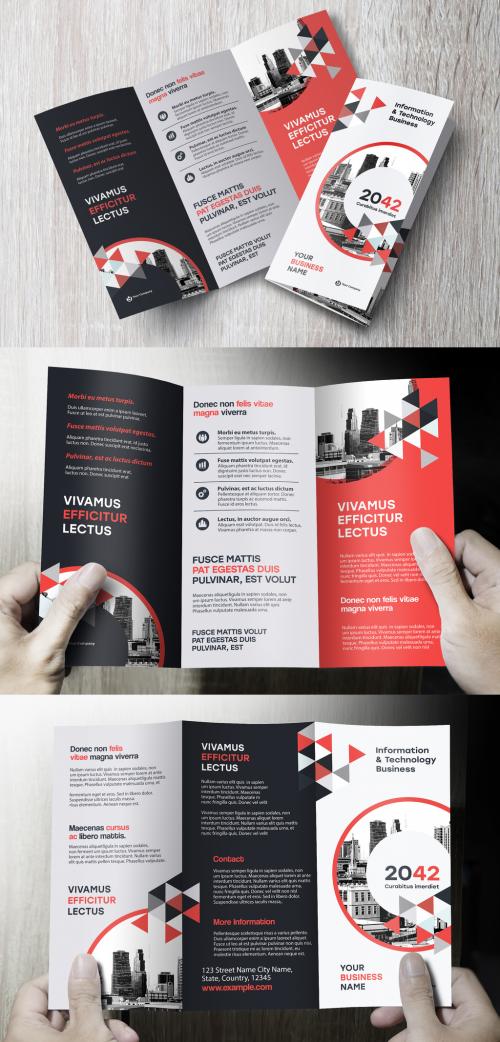 Red and Black Trifolds Brochure Layout 640119905