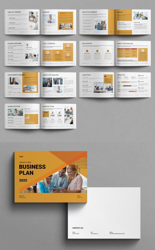 Business Plan Template Brochure Layout Landscape 639829772