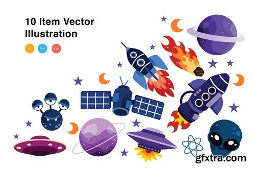 Space Objects Vector Illustration Z3VTBDN