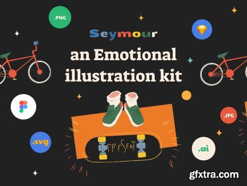 Saymour – an Emotional illustration kit Ui8.net