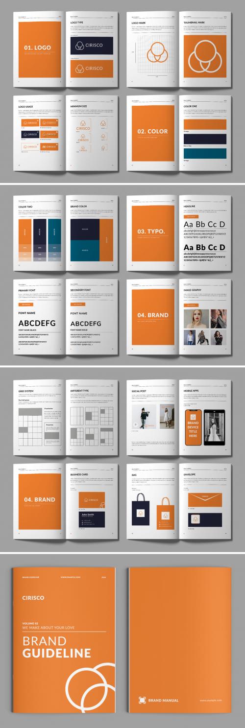 Brand Guideline Layout with Orange Theme 639480496