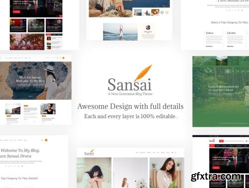 Sansai Creative Blog XD Template Ui8.net