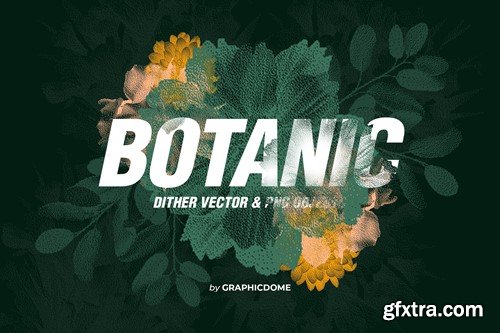 70 Botanic Dither Vector & PNG 5DBNREH