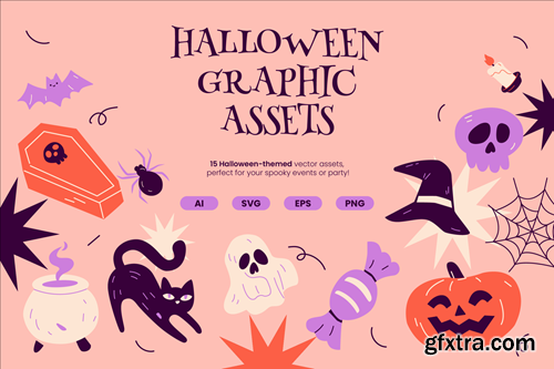 Halloween Vector Graphic Illustration Assets B9L2ZM5