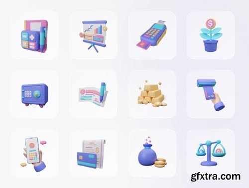 Banky - Banking 3D Icon Set Ui8.net