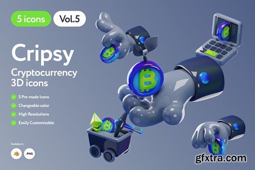 Cripsy - Cryptocurrency Dark 3D Icons Vol.5 AZJGV49