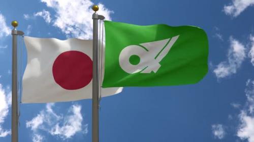 Videohive - Japan Flag Vs Mie Prefecture Flag On Flagpole - 47967947 - 47967947