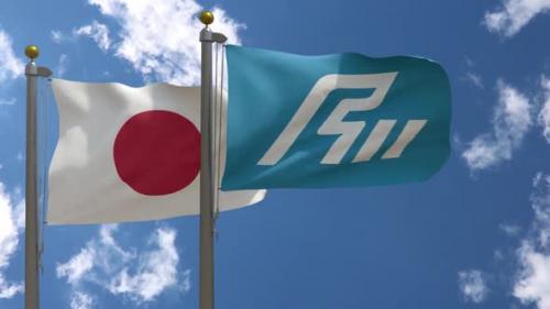 Videohive - Japan Flag Vs Ishikawa Prefecture Flag On Flagpole - 47967951 - 47967951