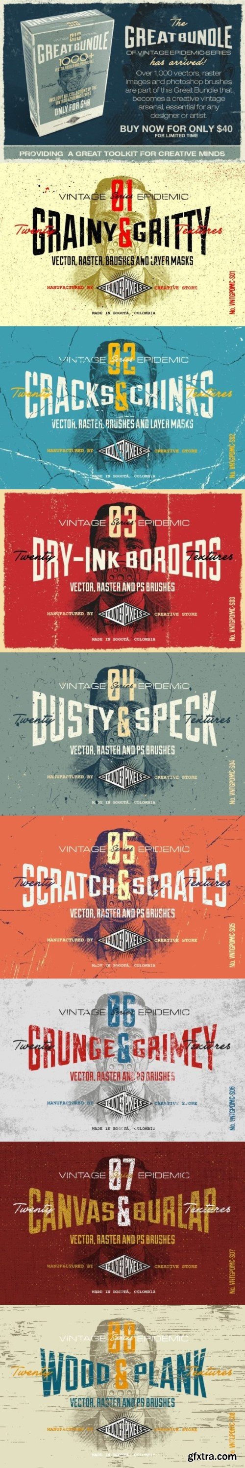 Great Bundle 1000+ Vintage Textures