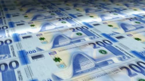 Videohive - Azerbaijan Manat money sheet printing seamless loop - 47968817 - 47968817