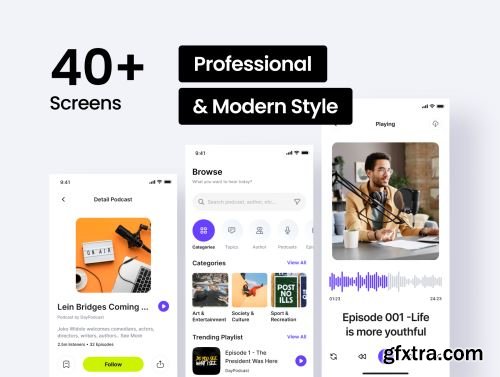 Corecast - Podcast App UI Kit Ui8.net