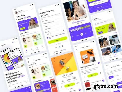Corecast - Podcast App UI Kit Ui8.net