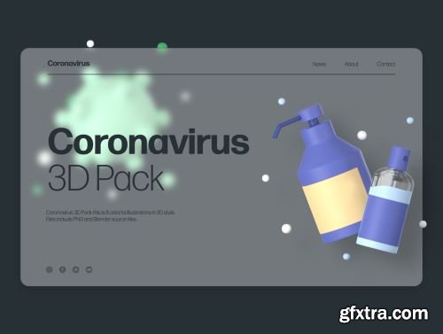 Coronavirus 3D Pack Ui8.net