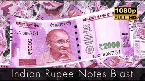 Videohive - Indian Rupee Notes Blast | Indian Rupee Notes explode in a dramatic burst - 47970121 - 47970121