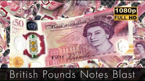 Videohive - British Pounds Notes Blast | British Pounds Notes explode in a dramatic burst - 47970468 - 47970468