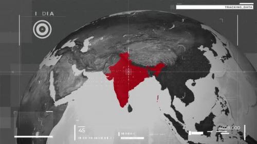 Videohive - Cyber Hud Map Of India - 47954094 - 47954094