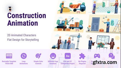 Videohive Construction Builders - Animated Flat Characters CS6 47386656