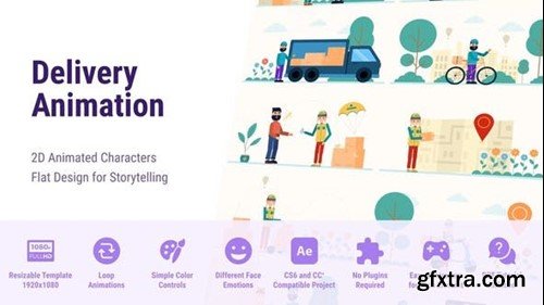 Videohive Delivery Service - Shipping and Shopping Animated Flat Characters CS6 47225190