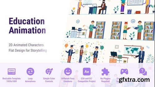 Videohive Education Flat Character - Animated After Effects CS6 47386139