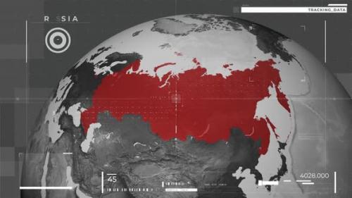 Videohive - Cyber Hud Map Of Russia - 47954082 - 47954082