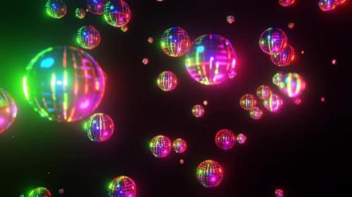 Videohive - Falling Disco Balls Neon Flashing VJ Loop - 47954909 - 47954909