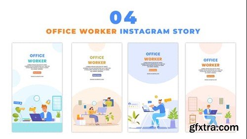 Videohive Office Employee Avatar Flat Graphic Instagram Story 48059952