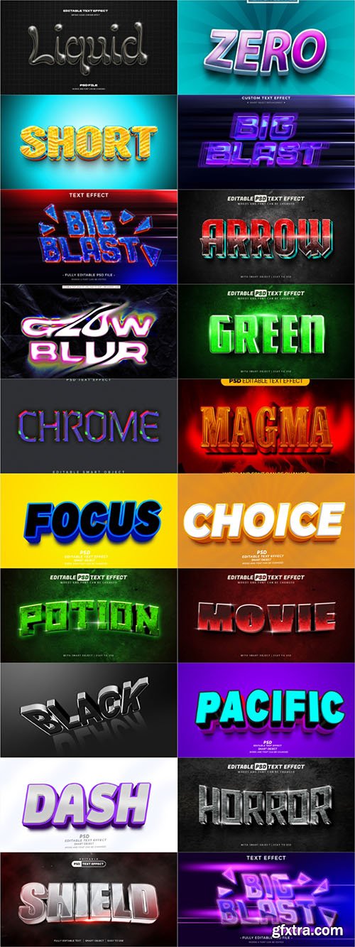 20 Psd style text effect editable set vol 9