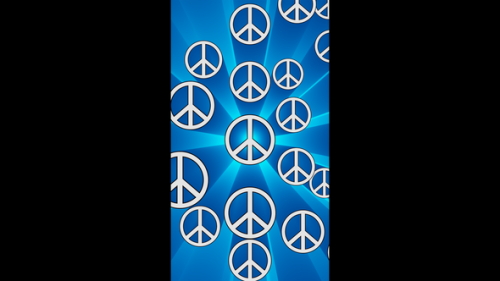 Videohive - Vertical video moving peace symbols animation in blue glow - 47955734 - 47955734