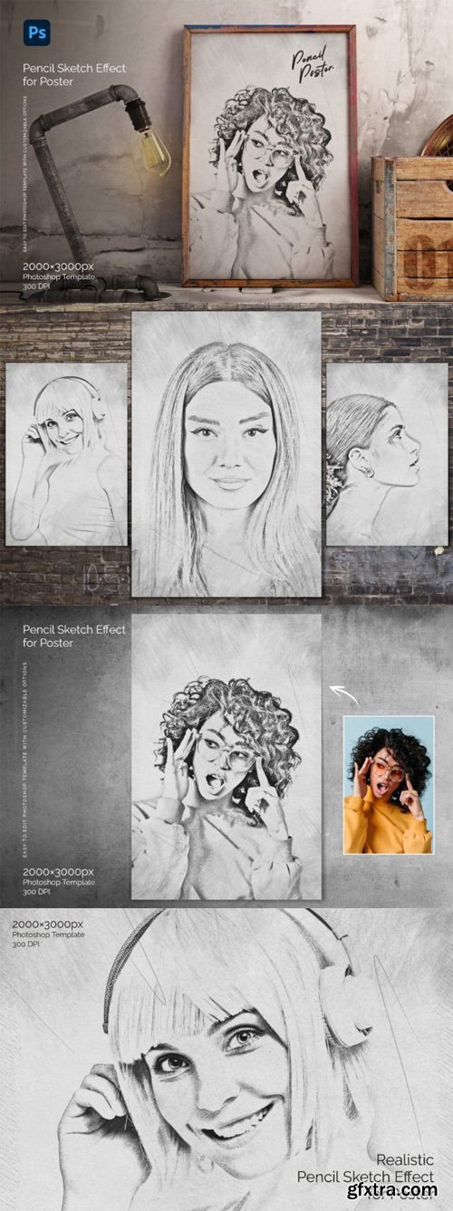 Pencil Sketch Photoshop Effect for Posters