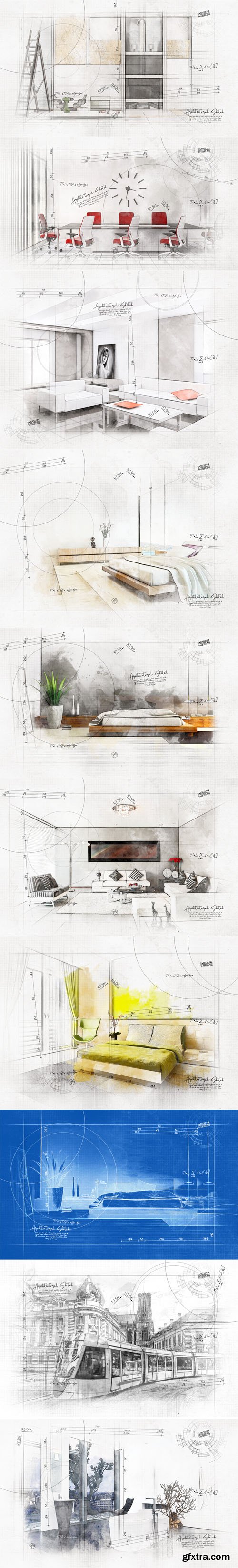 Architecture Sketch Action for Photoshop