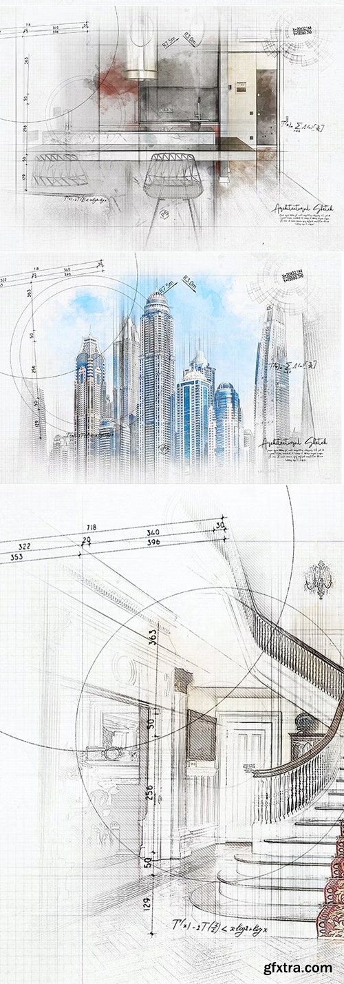 Architecture Sketch Action for Photoshop