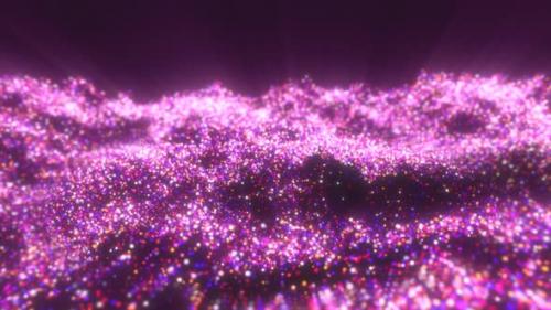 Videohive - Purple waves from energy particles magical high tech futuristic light dots abstract - 47957274 - 47957274