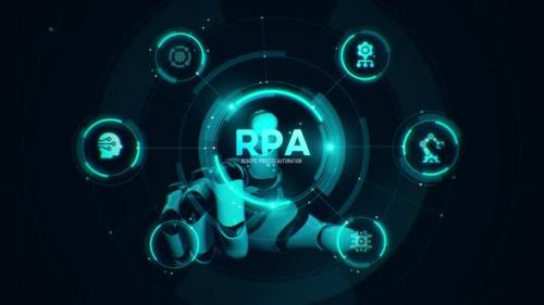 Videohive - RPA Robotic Process Automation robotic touchscreen - 47958665 - 47958665