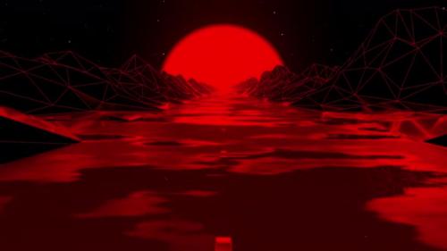 Videohive - Futuristic Red Synthwave Sunset Driving Loop - 47959236 - 47959236