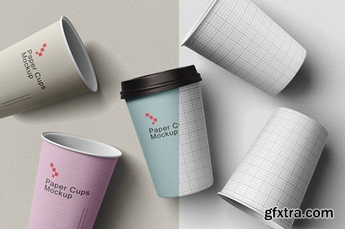 Paper Coffee Cups Mockup 3L99SMS