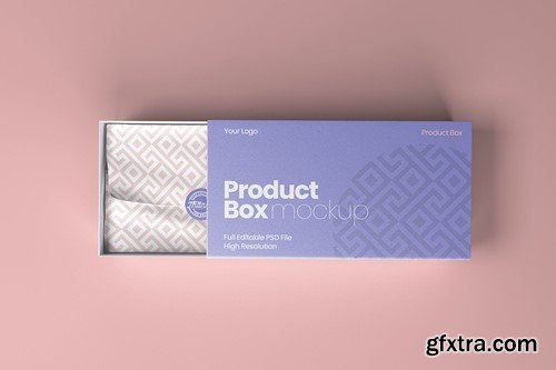 Product Box with decorative paper mockup V3MP6NJ