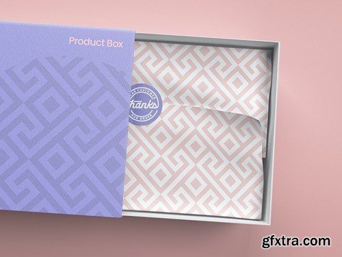 Product Box with decorative paper mockup V3MP6NJ