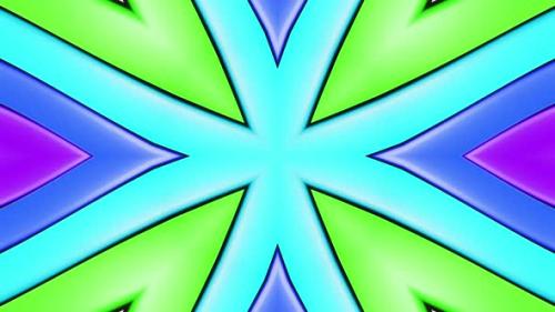 Videohive - Blue and green abstract design with star in the center. Kaleidoscope VJ loop - 47960159 - 47960159