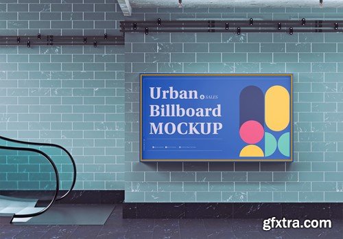 Set Subway Billboard Advertisement Scene Mockup V8WQ667