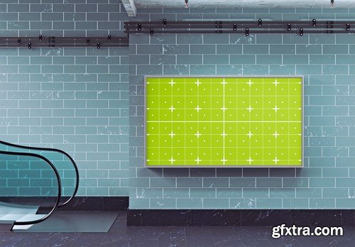 Set Subway Billboard Advertisement Scene Mockup V8WQ667