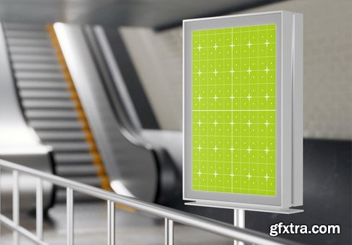 Set Subway Billboard Advertisement Scene Mockup V8WQ667