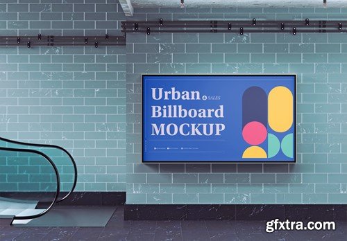 Set Subway Billboard Advertisement Scene Mockup V8WQ667