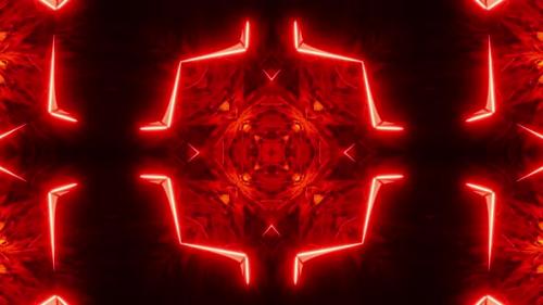 Videohive - Red abstract background with circular design in the center. Kaleidoscope VJ loop - 47960160 - 47960160