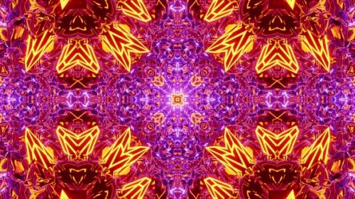 Videohive - Colorful kaleidoscope design with red and yellow background. Kaleidoscope VJ loop - 47960162 - 47960162