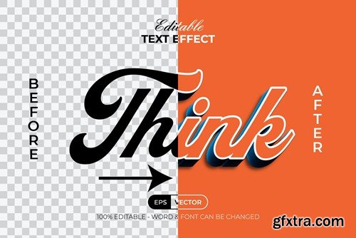 Think 3D Text Effect Orange Style T5SF7BG