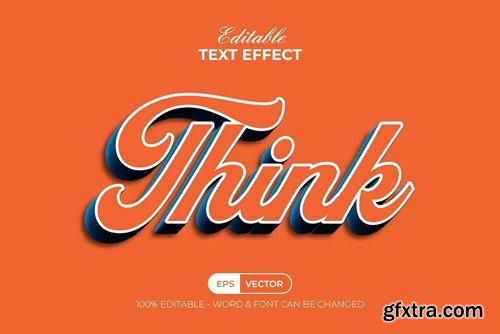 Think 3D Text Effect Orange Style T5SF7BG