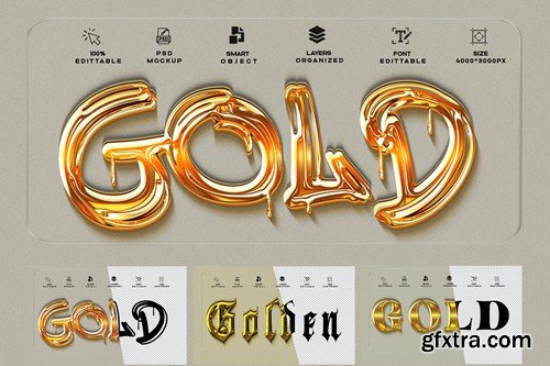 Gold Text Effect 3 PSD 9J4G4J9