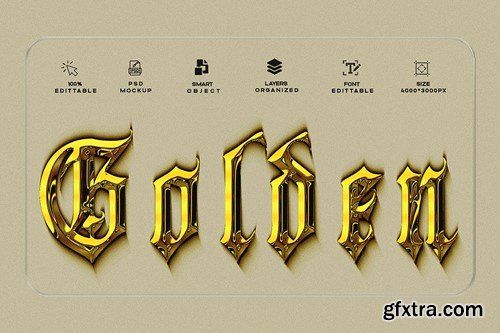 Gold Text Effect 3 PSD 9J4G4J9