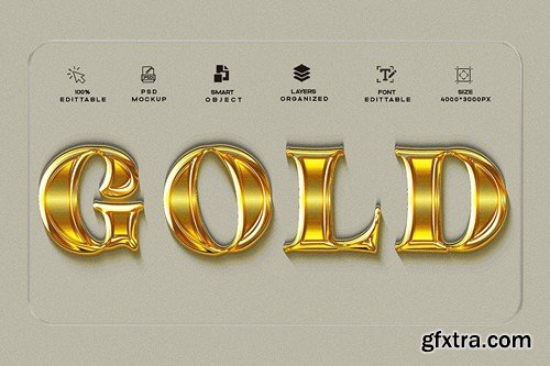 Gold Text Effect 3 PSD 9J4G4J9